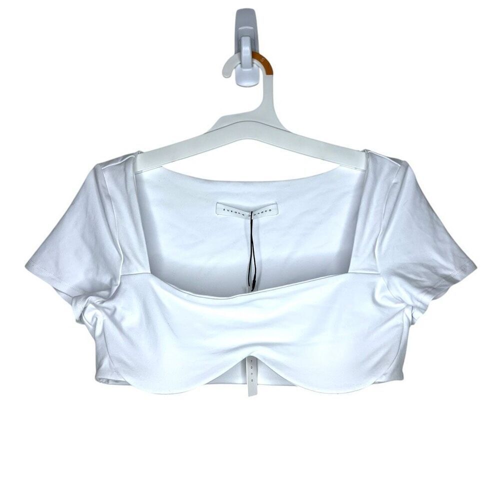 NEW Susana Monaco Square Neck Underwire Crop Top in Sugar Medium‎